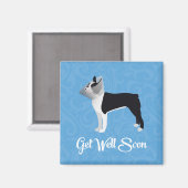 ブラックボストンテリアーウェルスーンおもしろい犬 マグネット (正面/裏面)