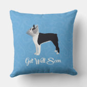 ブラックボストンテリアージュエージングマンスーンおもしろい犬 クッション (裏面)