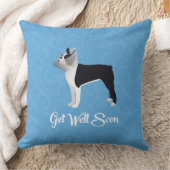 ブラックボストンテリアージュエージングマンスーンおもしろい犬 クッション (ブランケット)