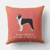 ブラックボストンテリア私のハートはいつもスマイル クッション (裏面)