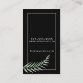ブラックボタニカルビジネスカード 名刺 (裏面)