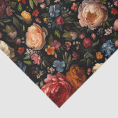 ブラックボタニカルフローラムーディバロックアンティークオランダ 薄葉紙 (詳細)