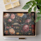 ブラックボタニカルフローラムーディバロックアンティークオランダ 薄葉紙 (ギフト)