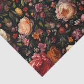 ブラックボタニカルフローラムーディバロックアンティークオランダ 薄葉紙 (詳細)