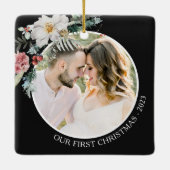 ブラックボタニカル初めてのクリスマス セラミックオーナメント (裏面)