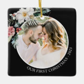 ブラックボタニカル初めてのクリスマス セラミックオーナメント (正面)