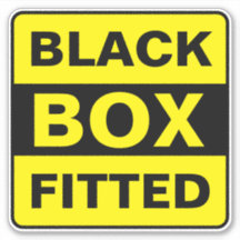 ブラックボックスに貼り付けたシール（カーサイン）