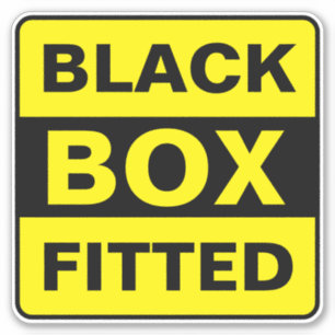 ブラックボックスに貼り付けたシール（カーサイン） シール