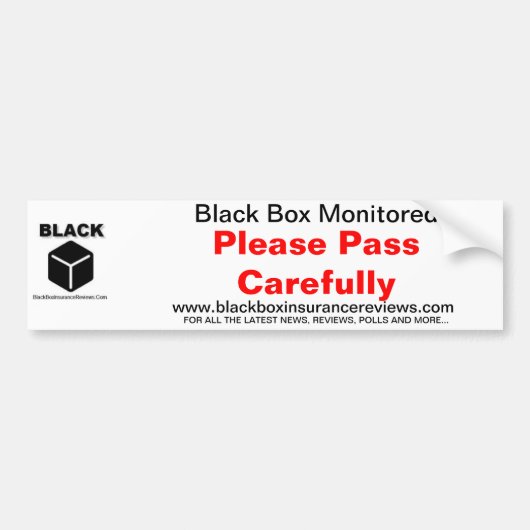 ブラックボックス車のステッカー-注意深く渡して下さい バンパーステッカー (正面)