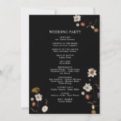ブラックボヘミアンワイルドフラワー結婚式プログラム 招待状 (裏面)