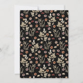ブラックボヘミアンワイルドフラワー結婚式招待状 招待状 (裏面)