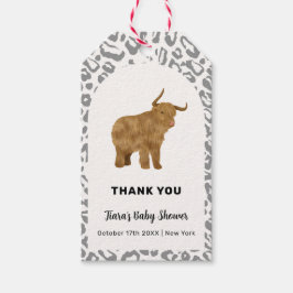 ブラックボホアーチホーリーカウウェスタンベビーシャワー ギフトタグ