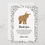 ブラックボホアーチホーリーカウウェスタンベビーシャワー サンキューカード (正面)