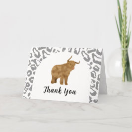 ブラックボホアーチホーリーカウウェスタンベビーシャワー サンキューカード