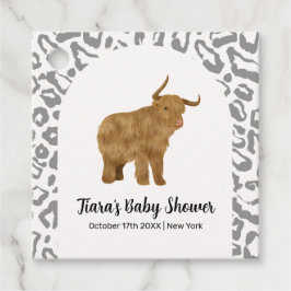 ブラックボホアーチホーリーカウウェスタンベビーシャワー フェイバータグ