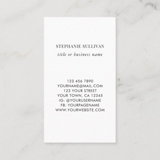 ブラックボホウォーター色ワイルドフラワー 名刺 (裏面)