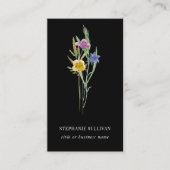 ブラックボホウォーター色ワイルドフラワー 名刺 (正面)