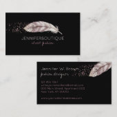 ブラックボホグリッターガーリーバードフェザー 名刺 (正面/裏面)