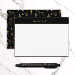 ブラックボホシック野草模様 ノートカード