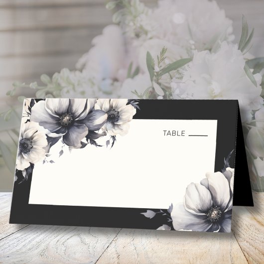 ブラックボホチックな花の結婚式 プレイスカード