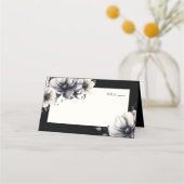 ブラックボホチックな花の結婚式 プレイスカード (正面)