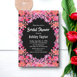 ブラックボホフラワーズカントリーフローラブライダルシャワー 招待状