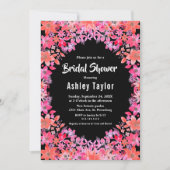ブラックボホフラワーズカントリーフローラブライダルシャワー 招待状 (正面)