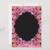 ブラックボホフラワーズカントリーフローラブライダルシャワー 招待状 (裏面)