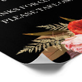 ブラックボホフローラブライダルシャワーウィズサイン ポスター (角)