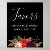 ブラックボホフローラブライダルシャワーウィズサイン ポスター (正面)