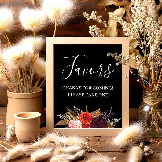 ブラックボホフローラブライダルシャワーウィズサイン ポスター