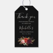 ブラックボホフローラブライダルシャワー ギフトタグ (正面)