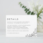 ブラックボホミニマリスト結婚の葉の詳細 エンクロージャーカード (スタンド正面)