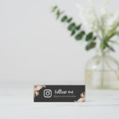 ブラックボホ乾燥パンパスグラス後を追私QRコード スキニー名刺 (スタンド正面)