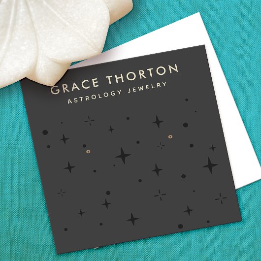 ブラックボホ星占い星星星群ディスプレイ スクエア名刺
