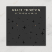 ブラックボホ星占い星星星群ディスプレイ スクエア名刺 (正面)