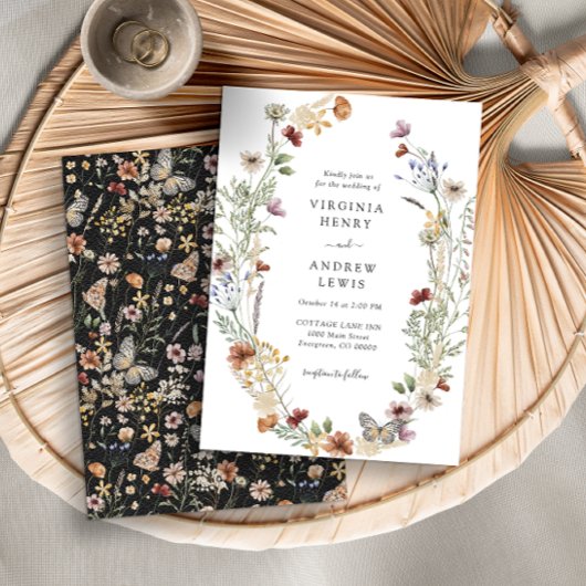 ブラックボホ結婚式招待状 招待状