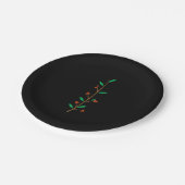 ブラックボメリータニカルベリーブランチホリデーパーティー ペーパープレート (アングル)