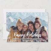 ブラックボモダンタニカルファミリー写真クリスマス シーズンカード (正面)