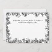 ブラックボモダンタニカルファミリー写真クリスマス シーズンカード (裏面)