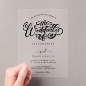 ブラックボモダンホアクリル結婚式招待状 アクリル招待状 (インサイチュ (ポータブル))