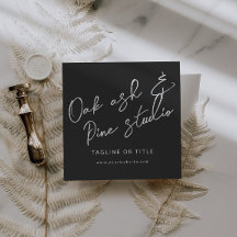 ブラックボモダンホQRコード名刺