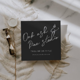 ブラックボモダンホQRコード名刺 スクエア名刺