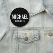 ブラックボランティアバッジ名前をカスタムする 名札 (インサイチュ)