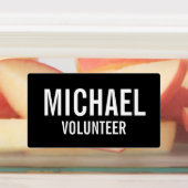 ブラックボランティアバッジ(名前をカスタムするラベル付き) ラベル (貼付)