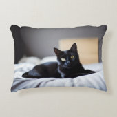 ブラックボンベイ猫コンパニオン アクセントクッション (正面)