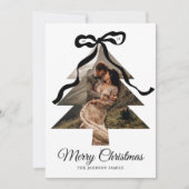 ブラックボーお洒落クリスマスツリーのフォトフレーム シーズンカード (正面)