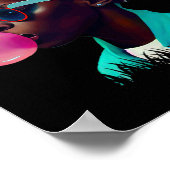 ブラックボーイジョイバブルガムおもしろいアフリカンメラニンプリント ポスター (角)