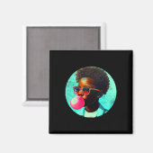 ブラックボーイジョイバブルガムおもしろいアフリカンメラニンプリント マグネット (正面/裏面)