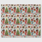 ブラックボーイジョイホリデーギフトラッピング ラッピングペーパー (フラット)